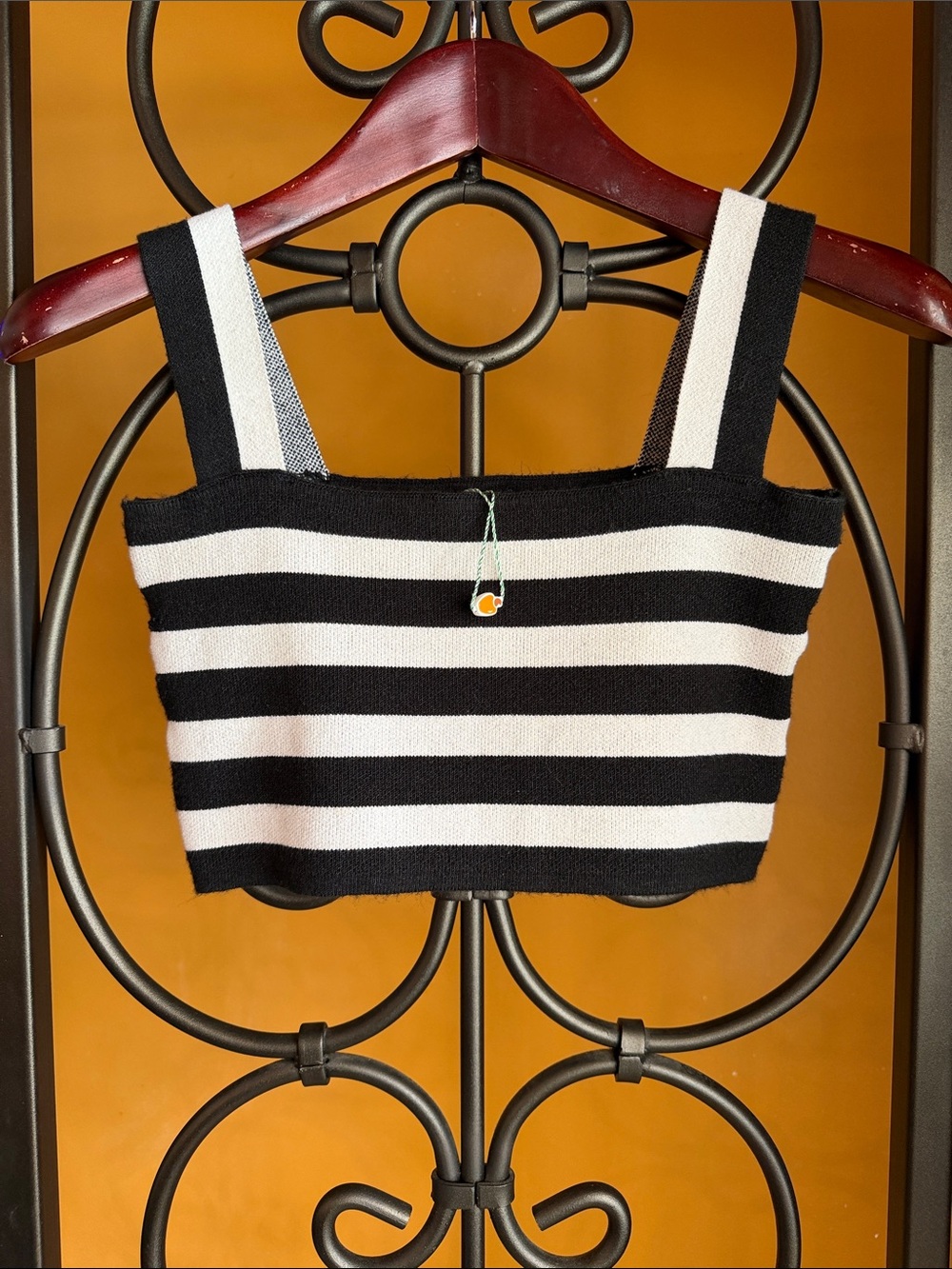 FARM RIO Square Neck Stripe Crop Top